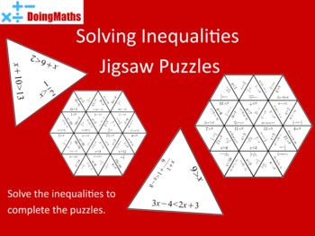 Preview of Solving Inequalities Jigsaw Puzzle Algebra Practice