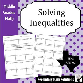 Preview of Solving Inequalities Notes & Practice