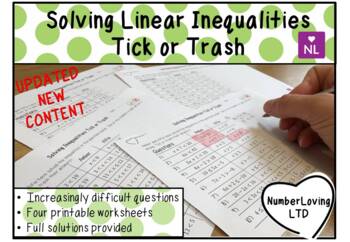 Preview of Solving Inequalities (Tick or Trash)