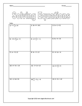 Solving Two-Step Inequalities Worksheet by Algebra Funsheets | TpT