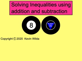 Preview of Solving Inequalities by addition & subtraction