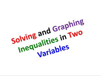 Preview of Solving & Graphing Linear Inequalities in 2 Variables Solution Summary R1