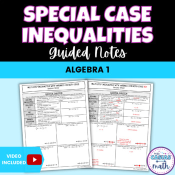 Preview of Solving Inequalities with Special Cases Guided Notes Lesson Algebra 1