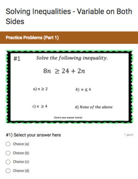 Solving Inequalities with Variable on Both Sides Perfect for