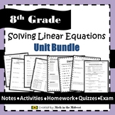Solving Linear Equations Bundle - 8.EE.7 {EDITABLE}
