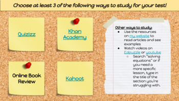 Preview of Solving Linear Equations Choice-board Review - Online Learning Resource