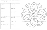 Solving Linear Equations Coloring Page Worksheet - self checking