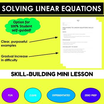 Preview of Solving Linear Equations Mini-Lesson