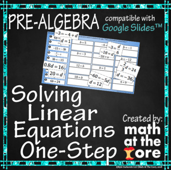 Preview of Solving Equations - One-Step Equations for Google Slides™
