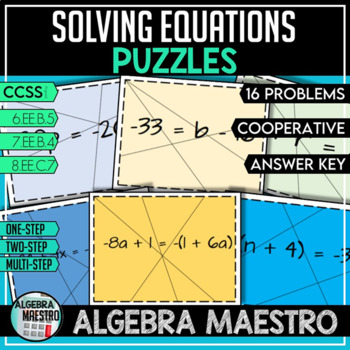 Preview of Solving Equations - Puzzle