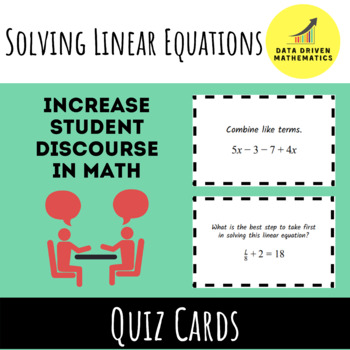 Preview of Solving Linear Equations - Quiz Cards Activity