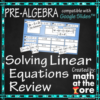 Preview of Solving Equations - Review for Google Slides™