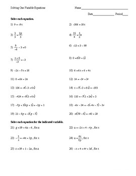 linear equations in one variable and problem solving