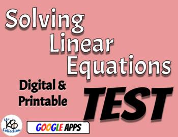 Preview of Solving Linear Equations - TEST