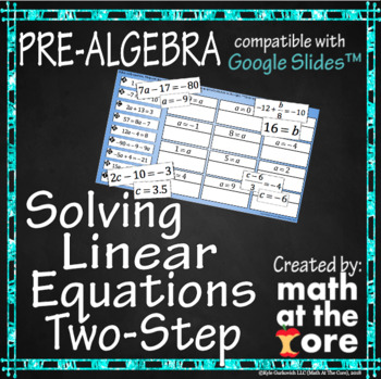 Preview of Solving Equations - Two-Step Equations for Google Slides™
