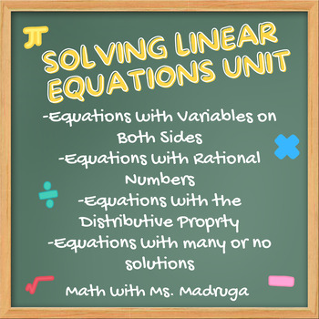 Preview of Solving Linear Equations Unit