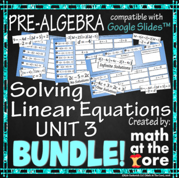 Preview of Solving Equations - Unit 3 - BUNDLE for Google Slides™
