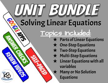 Preview of Solving Linear Equations Unit Bundle