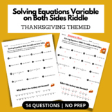 Solving Linear Equations Variable on Both Sides | Thanksgi