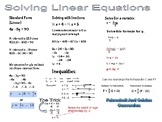 Solving Linear Equations and Inequalities