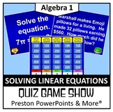 (Alg 1) Quiz Show Game Solving Linear Equations in a Power