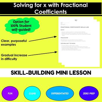 Preview of Solving Linear Equations with Fractional Coefficients Mini-Lesson