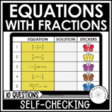 Multi-Step Equations with Fractions Digital Activity