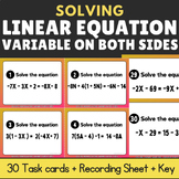 Solving Linear Equations with Variable on Both Sides Task Cards