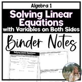 Solving Linear Equations with Variables on Both Sides - Al