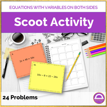 Preview of Solving Linear Equations with Variables on Both Sides | Algebra Activity