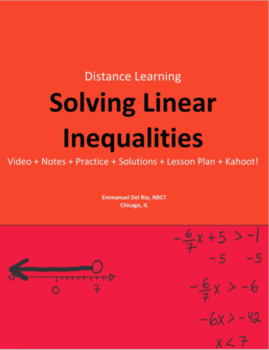 Preview of Solving Linear Inequalities 1 (Distance Learning)