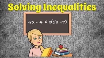 Preview of Solving Linear Inequalities UNIT (4 Lessons)  Algebra 1