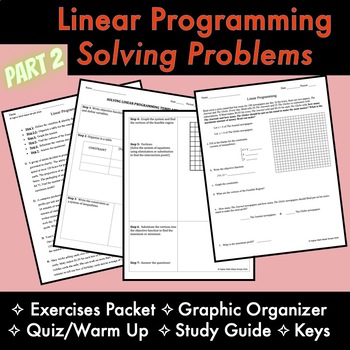 Preview of Linear Programming Word Problems - Graphic Organizer, Packets, Study Guide, KEYS