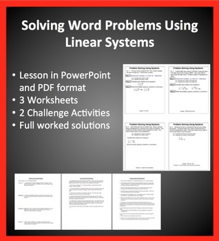 Preview of Solving Linear System Word Problems