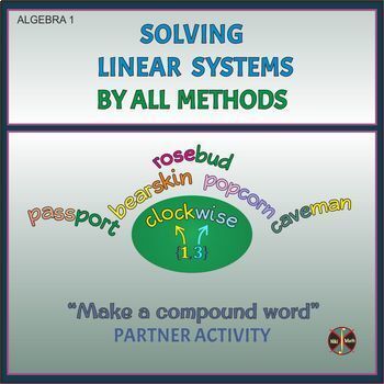 Preview of Linear Systems(All Methods REVIEW) - Partner Activity "Make compound words" FREE