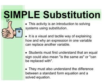 Preview of Solving Linear Systems by Substitution