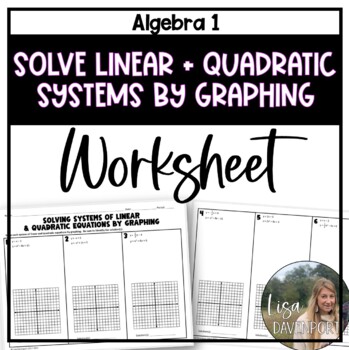 Preview of Solving Linear and Quadratic Systems of Equations by Graphing Worksheet