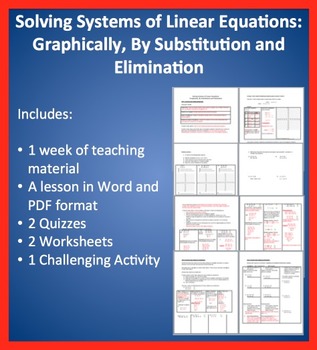 Preview of Solving Linear systems by Graphing, Substitution and Elimination