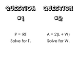 Solving Literal Equations Classroom Rotations
