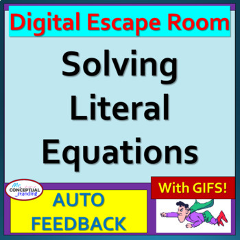 Preview of Solving Literal Equations | Digital Escape Room Review Activity