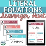 Solving Literal Equations Digital and Printable Scavenger 