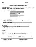 Solving Literal Equations Notes and Worksheet (Solving for