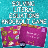 Solving Literal Equations Review Knockout Game