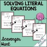 Solving Literal Equations Scavenger Hunt Activity