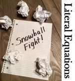 Solving Literal Equations Snowball Fight Activity