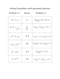 Solving Log and Exponential Equations Activity 
