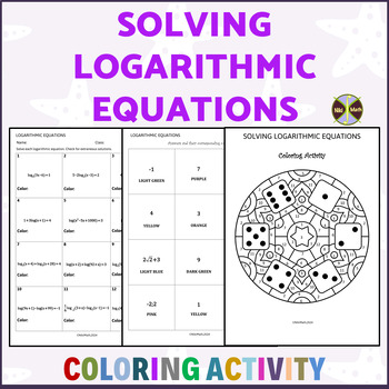 Preview of Solving Logarithmic Equations - Coloring Activity/Color by Code
