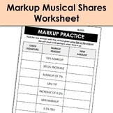 Solving Markups "Musical Shares" Practice Worksheet