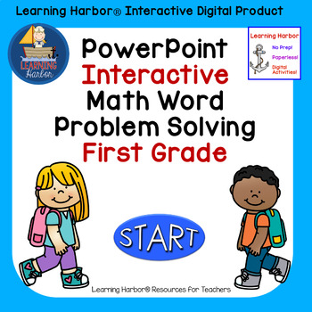 Preview of Solving Math Word Problems  1st Grade self correcting Interactive PowerPoint