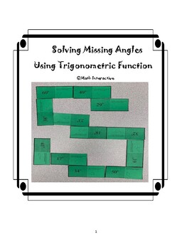 Preview of Solving Missing Angles Using Trigonometric Function Math Relay